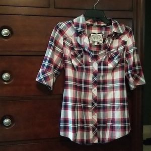 GUESS Snap up Plaid Shirt -